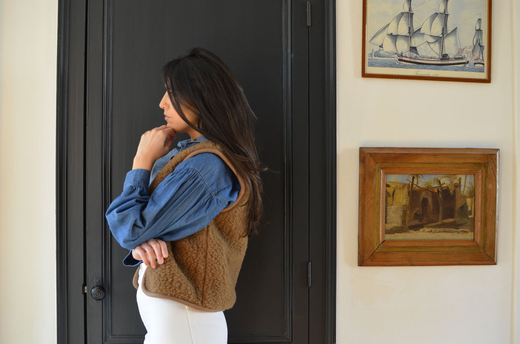 Gilet sans manche mouton