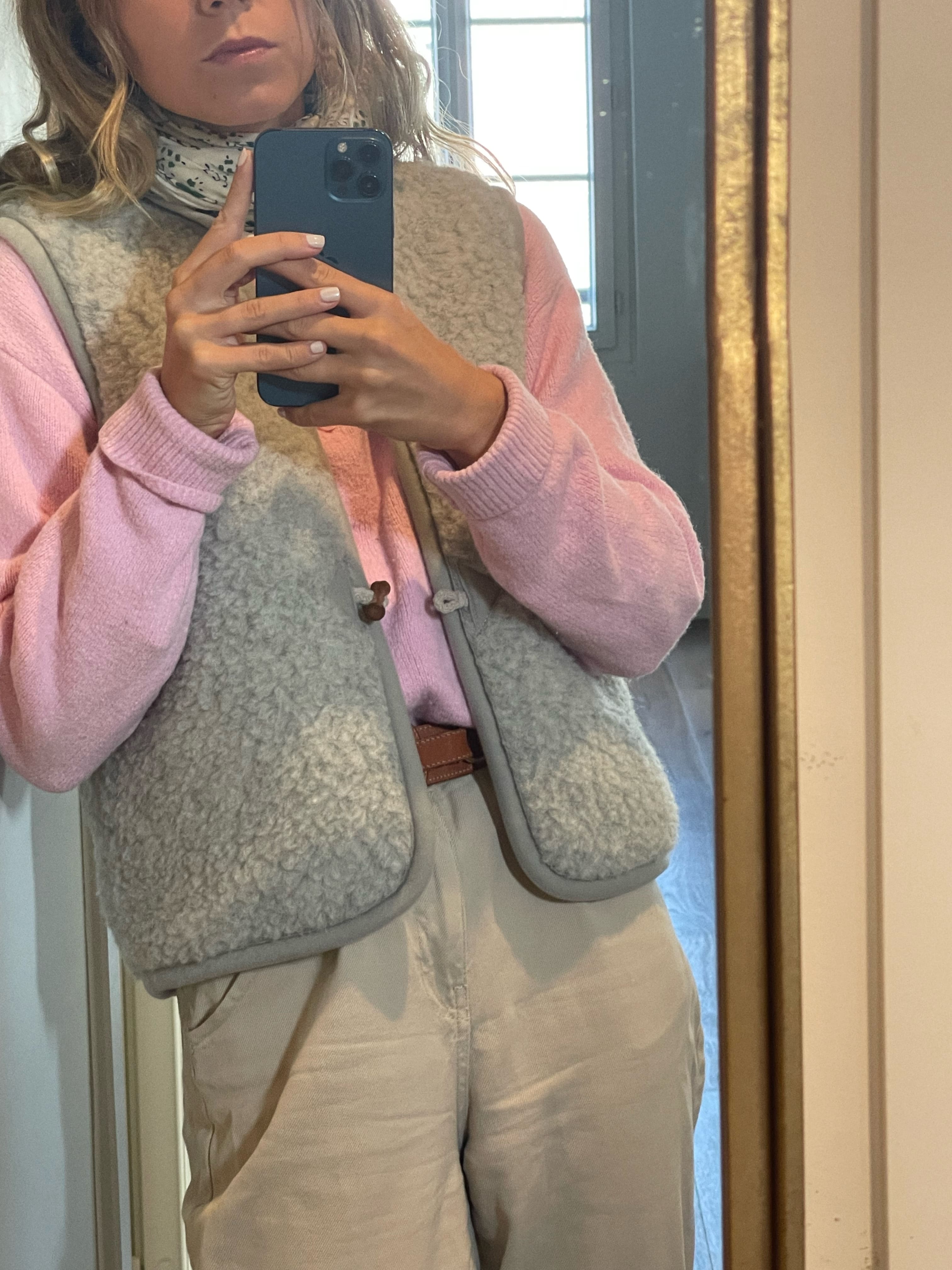 Gilet sans manche en peau de mouton retournée hot sale