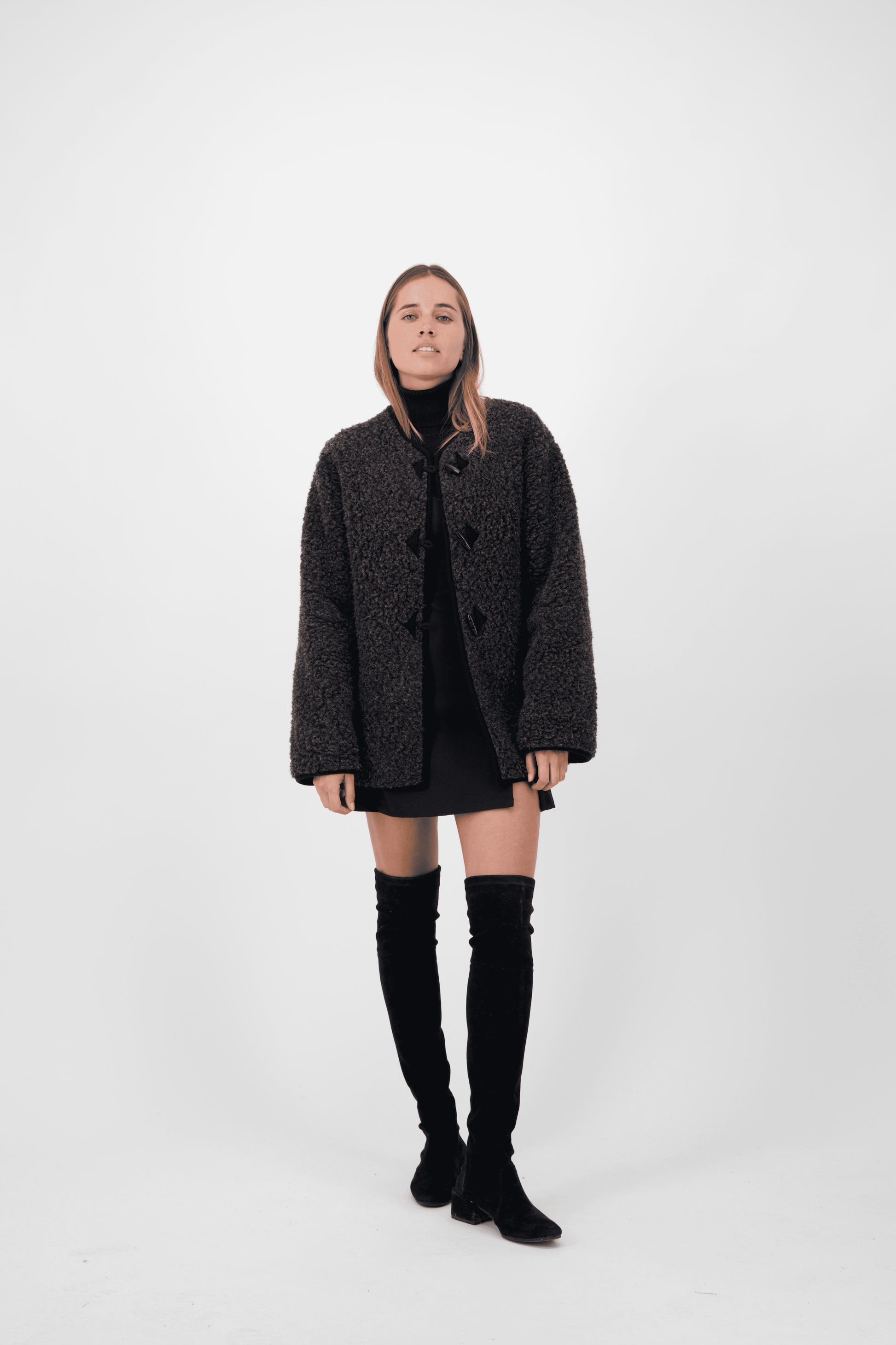 Borneobulletin Veste Col Mouton Noir Veste En Laine Noir Veste